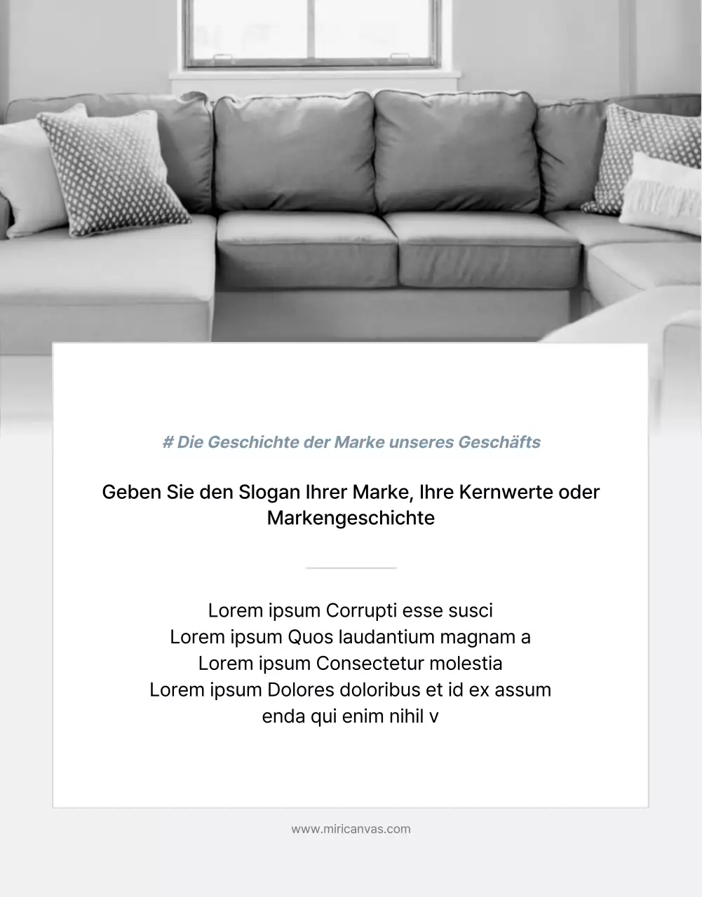 Förderung von Produkten zum Verkauf einfacher grauer und blauer Möbel