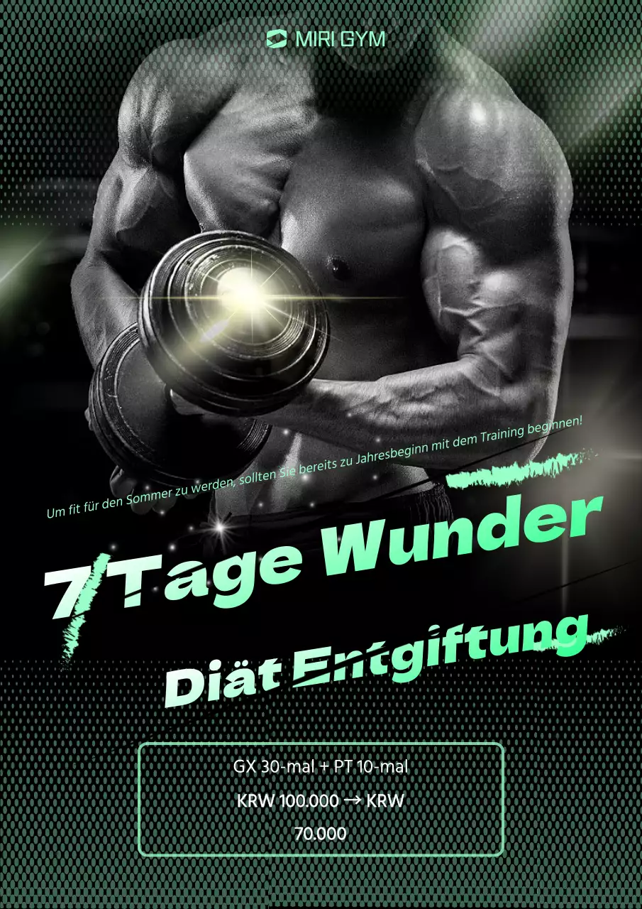 Eine elegante Gesundheitsanzeige in Grün und Schwarz