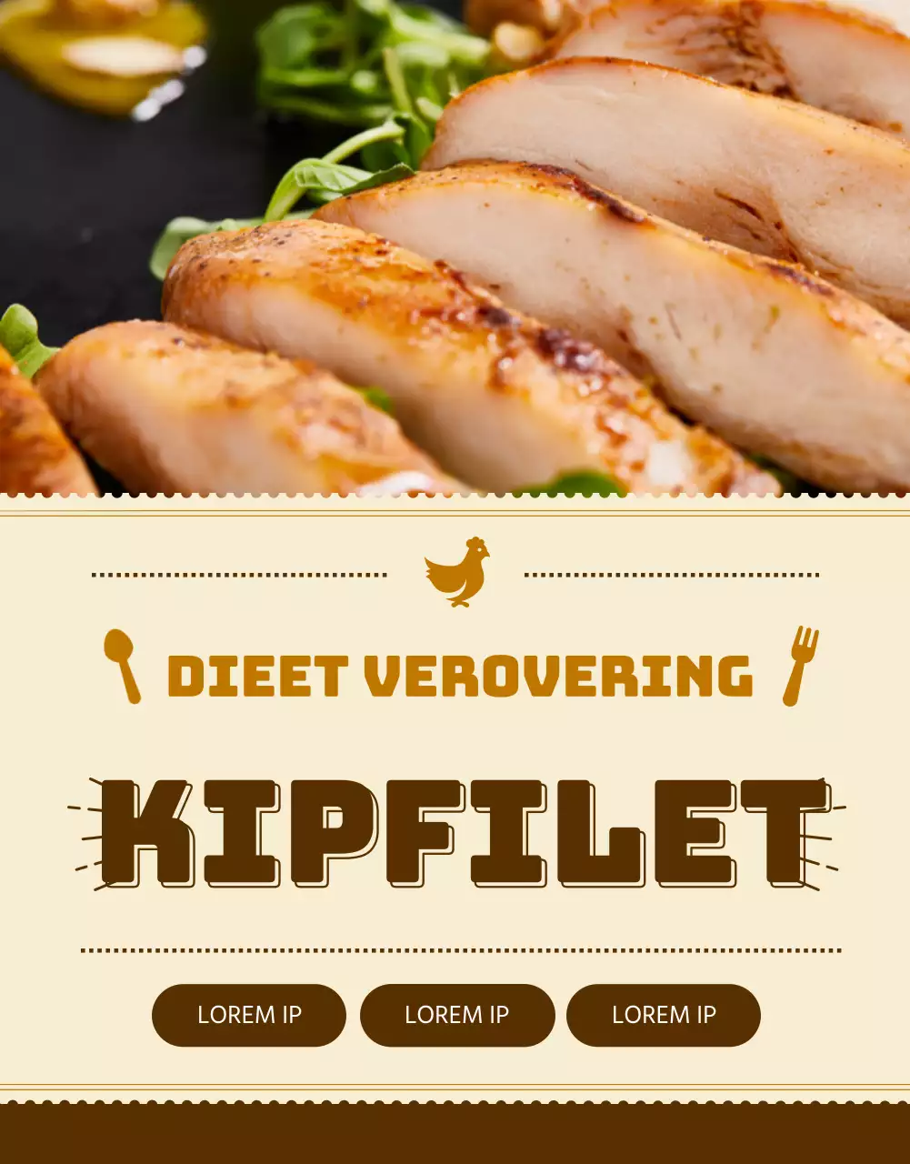 Beleg gebruinde vintage kipfilets