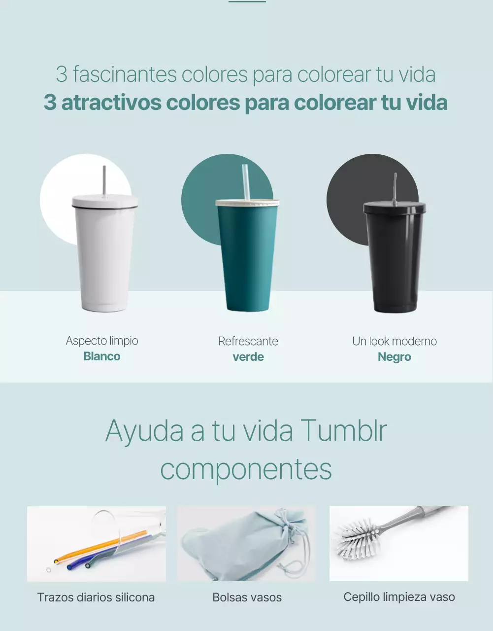 Promocionar un sencillo producto tumblr verde y menta