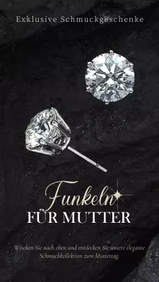 Schwarzer und silberner eleganter Muttertagsschmuck Verkaufswerbung