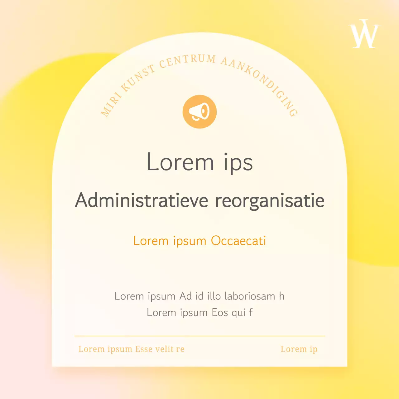 Aankondiging van een moderne, gele en grijze administratieve reorganisatie