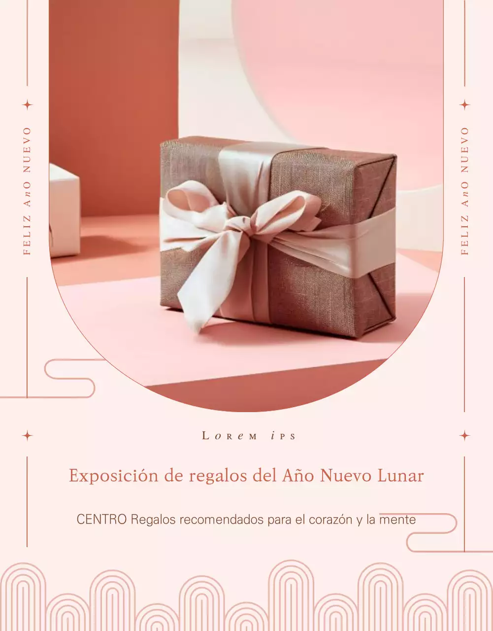 Promocione un set de regalo navideño de moda en rosa y beige