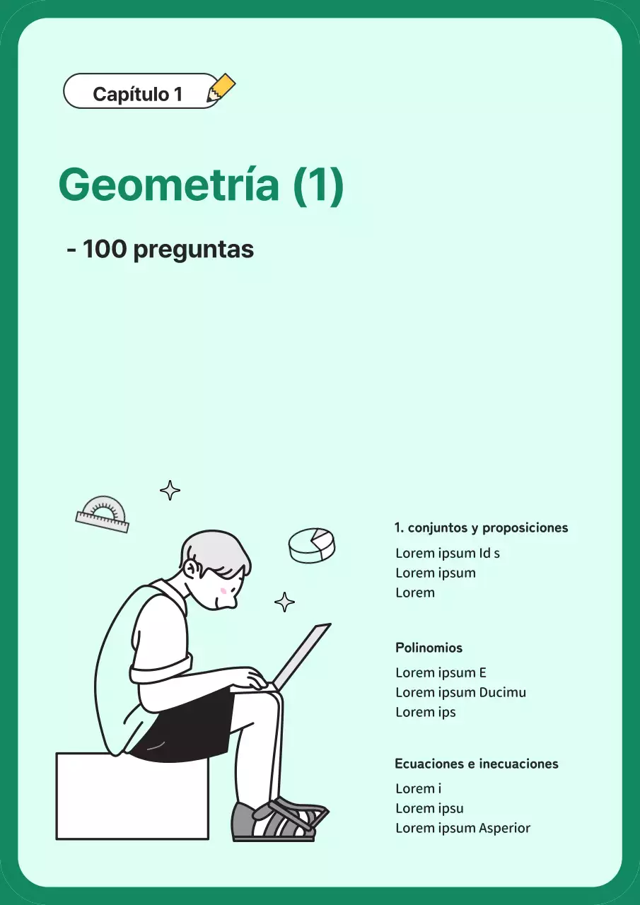 Problemas sencillos de matemáticas superiores en verde y amarillo
