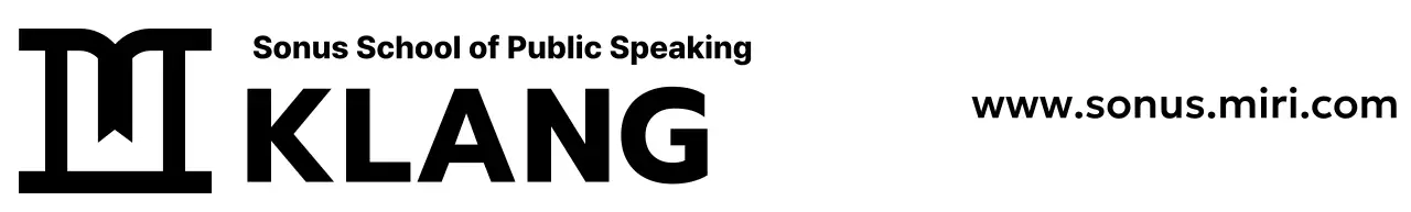 Entwurf einer Redeschule mit einem Symbol, das ein Podium darstellt