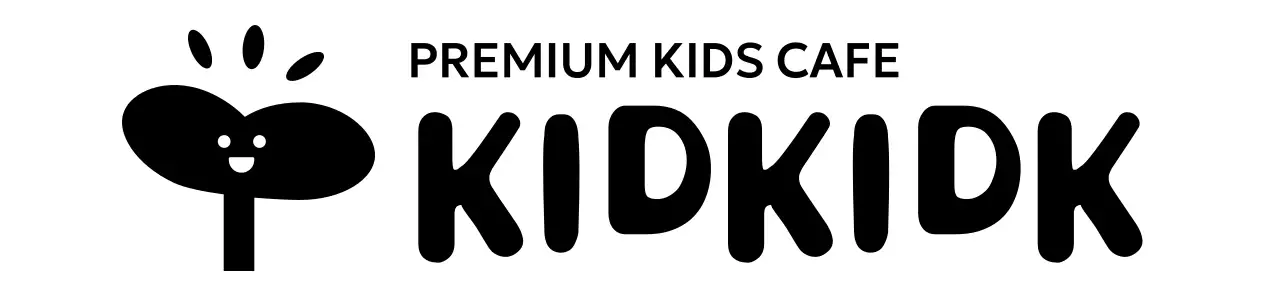 Kids Cafe design with smiling bud icon