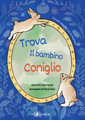 Copertina vintage di un libro per bambini in blu e giallo