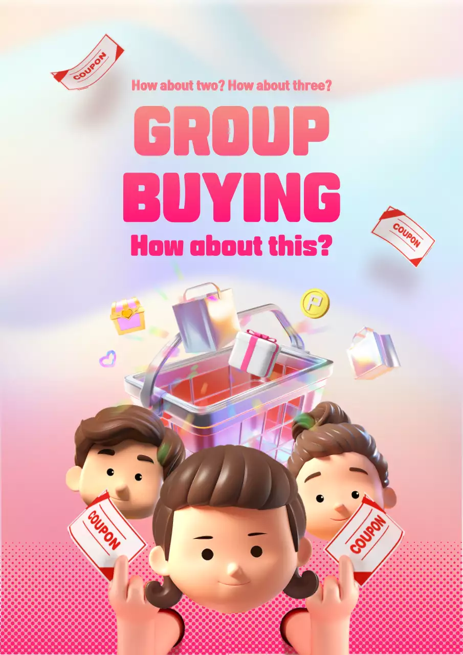 Pink Trendy Shopping Promotion Poster