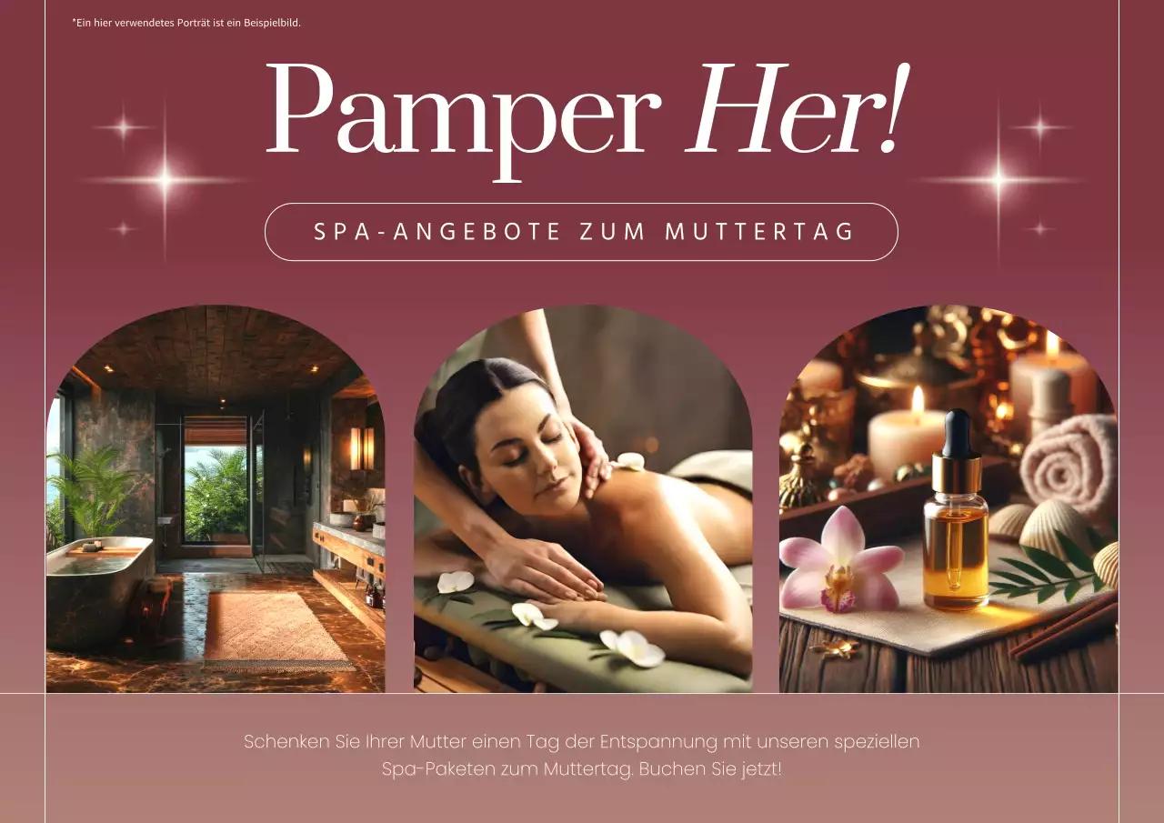 Rot-weiße elegante Muttertags-Spa-Werbung