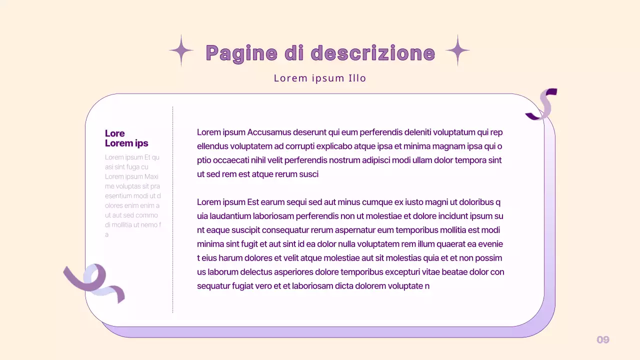 Una semplice presentazione PM in giallo e viola