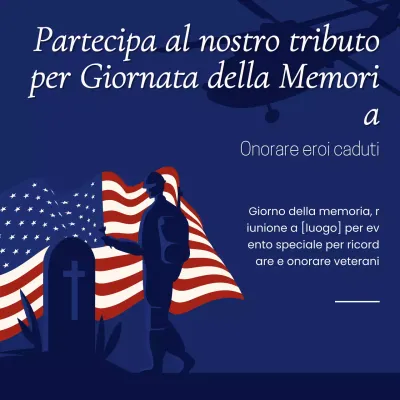 Avviso in grassetto per la Giornata della Memoria in bianco e blu