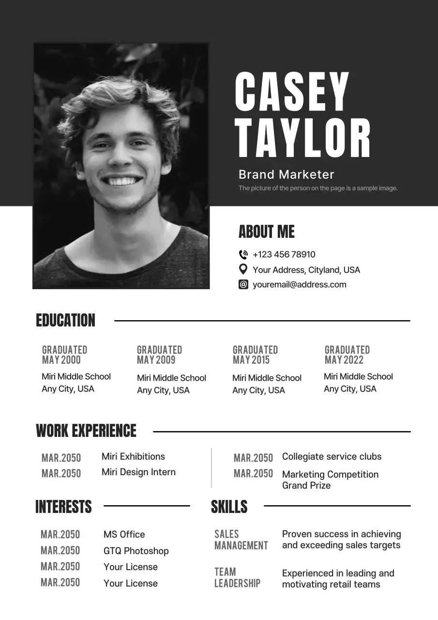 Black Professional Resume Cv