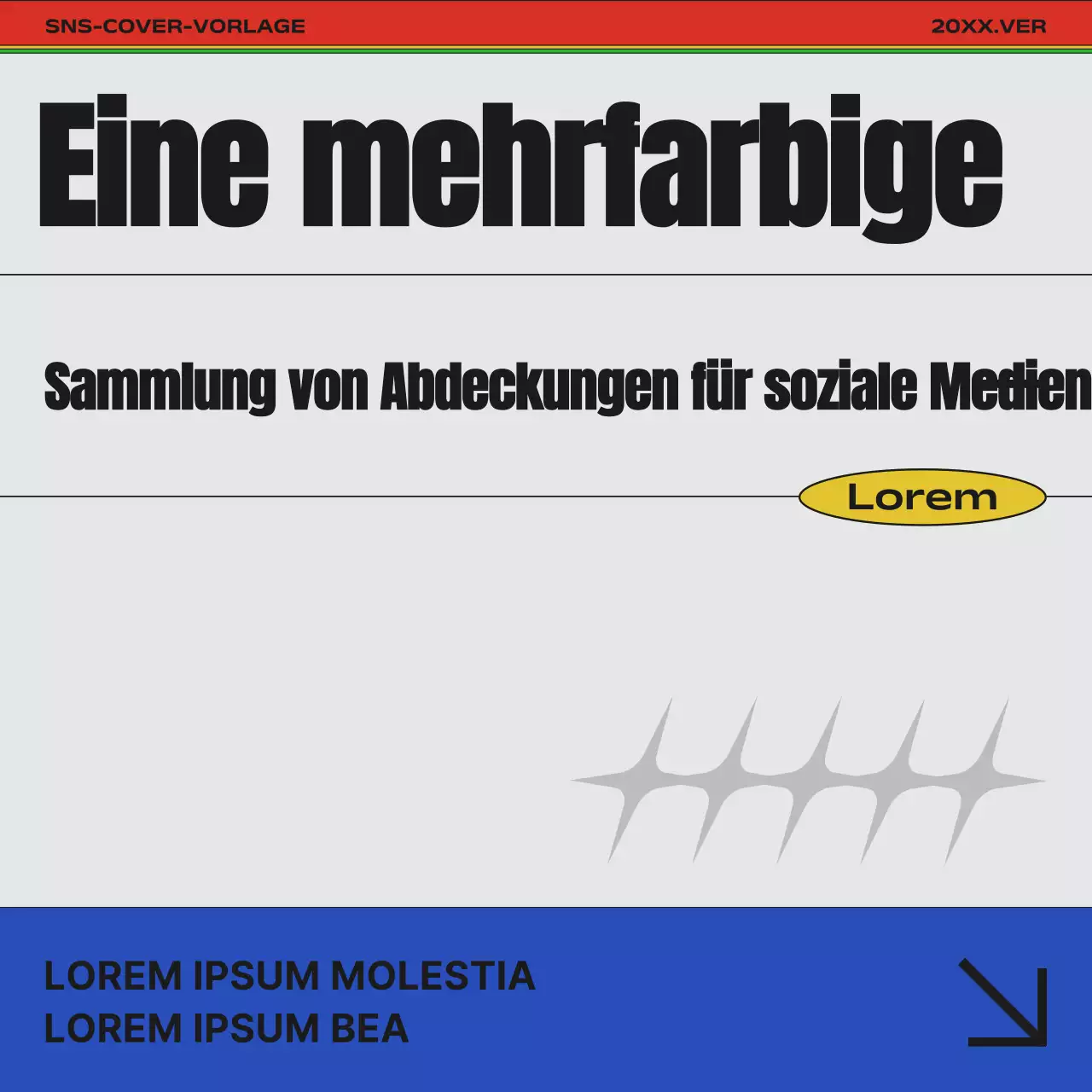 Förderung einer modernen Farbvariante des Covers in Regenbogen und Weiß