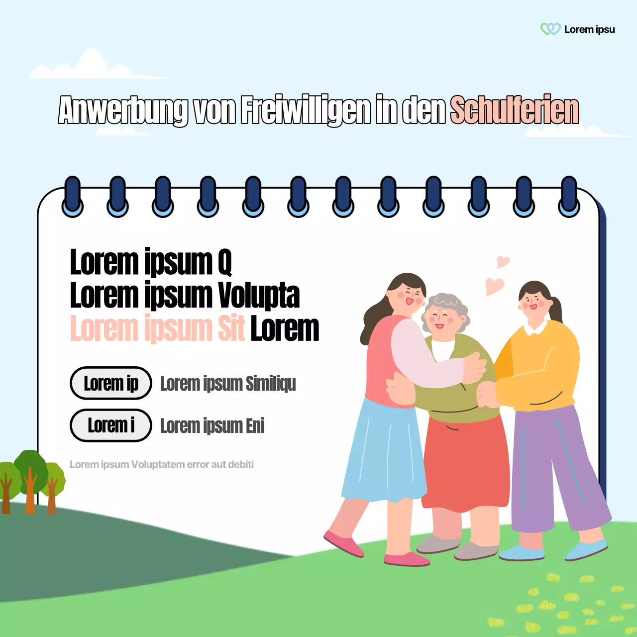 Ein schöner Beitrag über das Sozialamt in Grün und Regenbögen