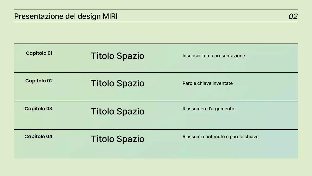 Una relazione di presentazione semplice, di colore verde lime
