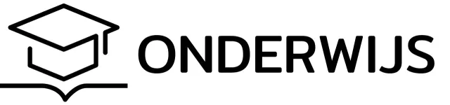 Slim leren met een bachelorpet en boekillustratie-logo