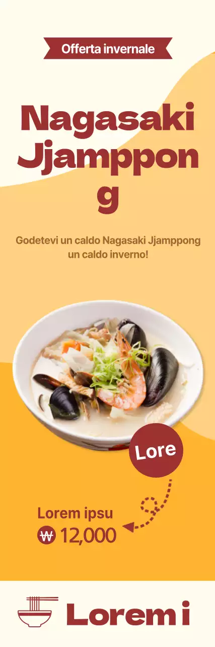 Introdurre e promuovere i cibi caldi invernali con uno sfondo arancione