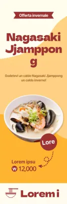 Introdurre e promuovere i cibi caldi invernali con uno sfondo arancione