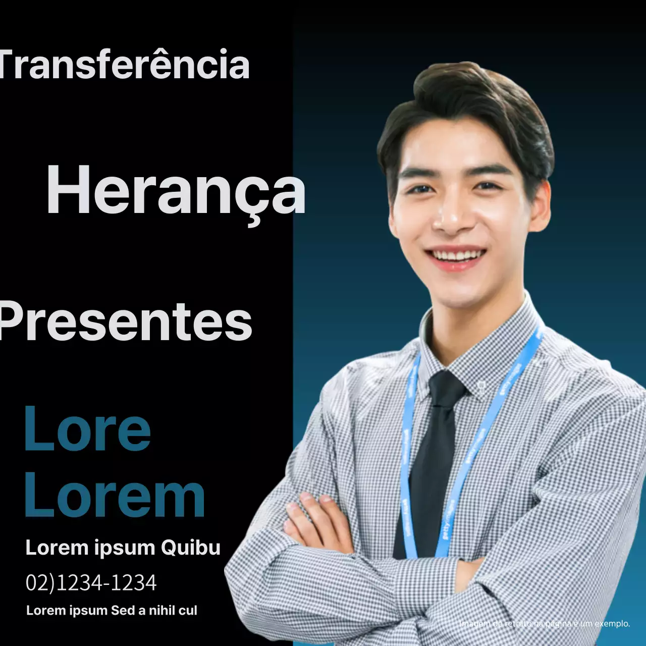 Promover uma empresa moderna de contabilidade e fiscalidade a preto e azul