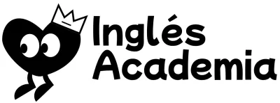 Un bonito concepto de academia de inglés con personajes de corazón