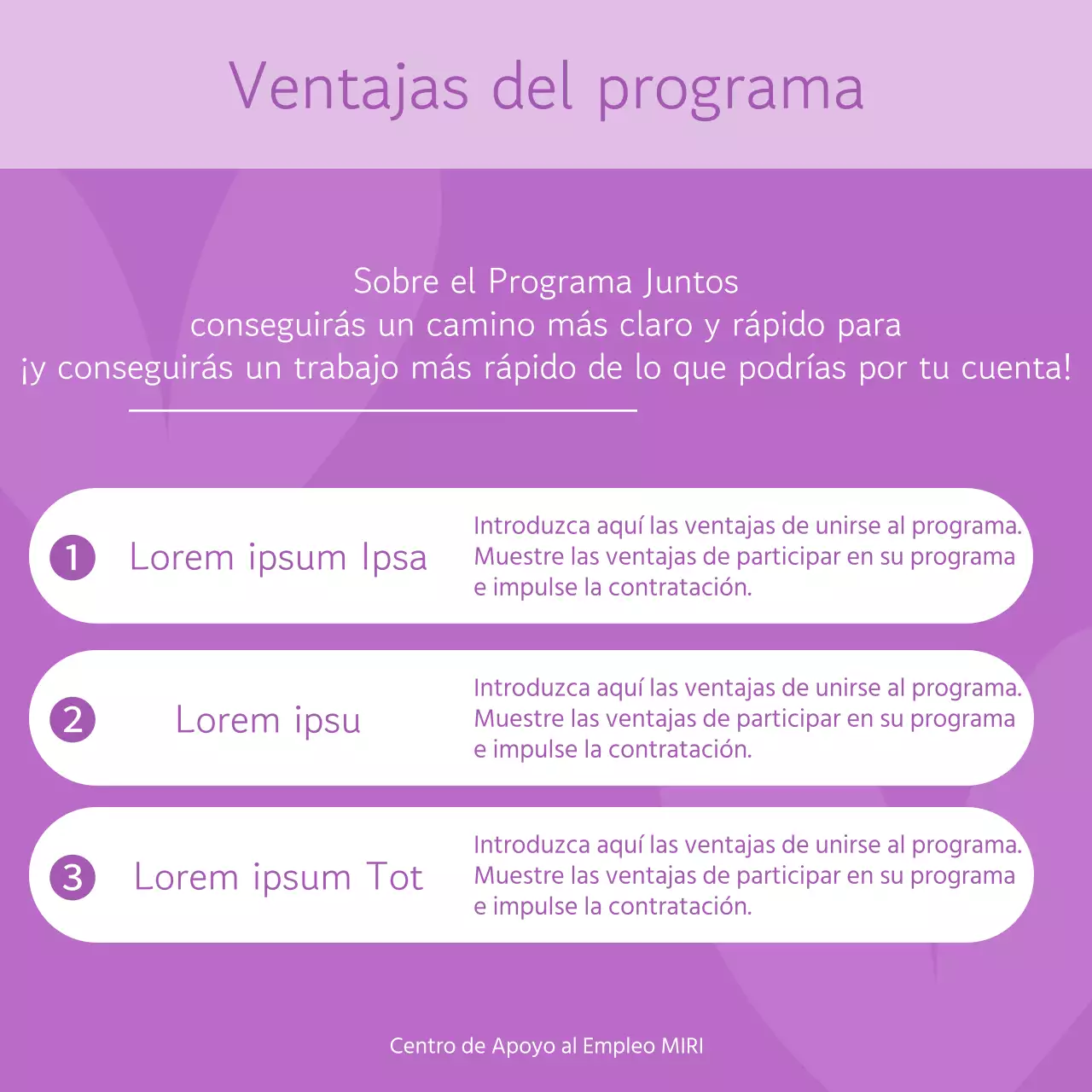 Una sencilla propuesta morada y malva para un programa de salto profesional femenino