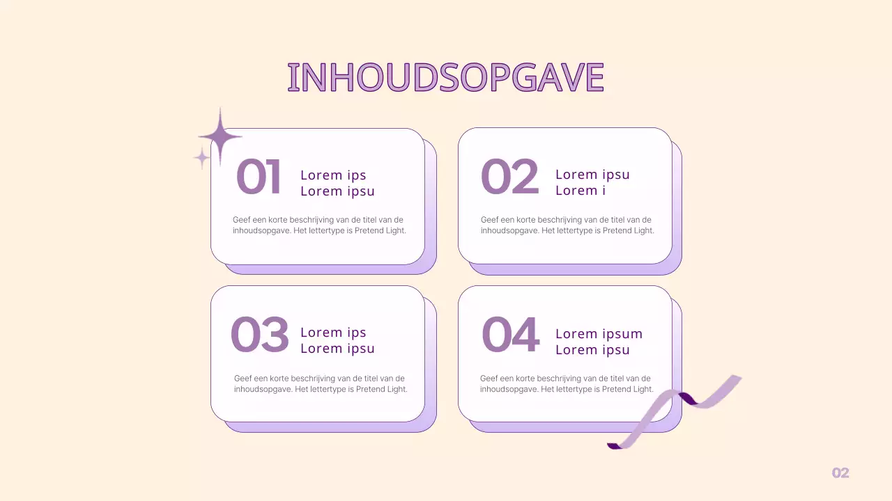 Een eenvoudige PM-presentatie in geel en paars