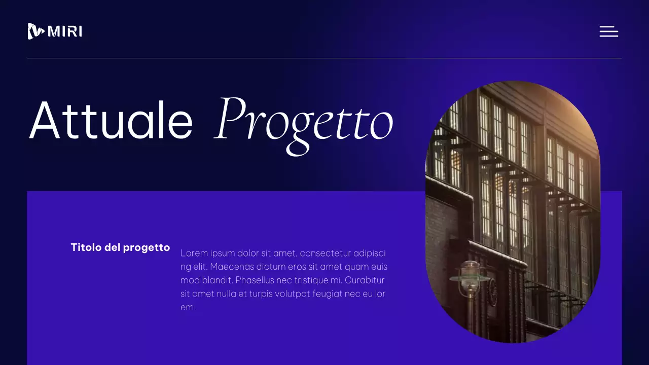 Materiali moderni e professionali per il profilo aziendale in viola e bianco