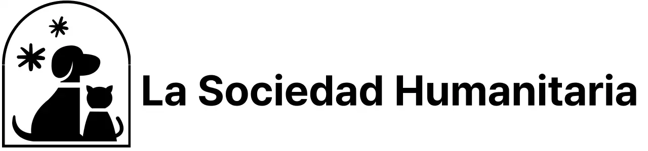 La Humane Society con un simpático logotipo ilustrado de un perro y un gato