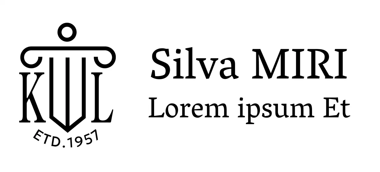 Escritório de advogados com um logótipo ilustrado e um toque de classe