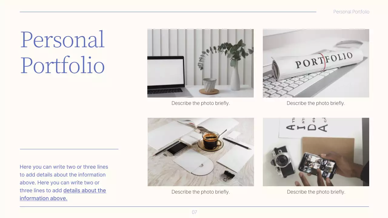 블루 모던 포트폴리오 이력서 프레젠테이션