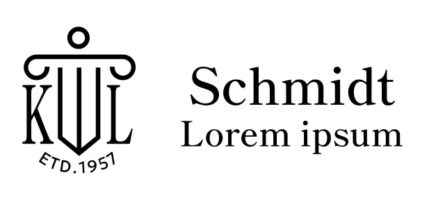 Anwaltskanzlei mit illustriertem Logo und stilvollem Ambiente