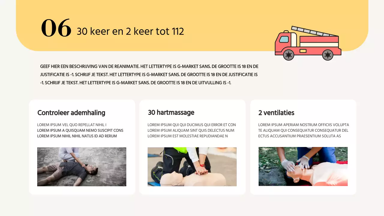 Eenvoudig, geel trainingsmateriaal voor brandveiligheid