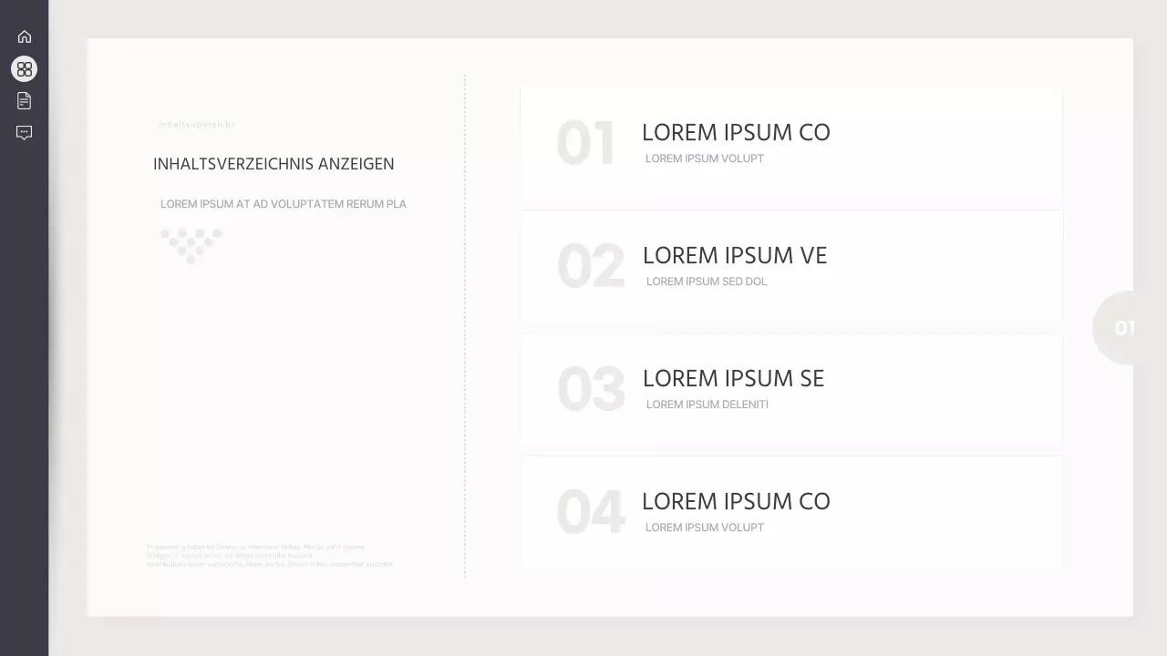 Präsentation mit einem einfachen Hintergrunddesign in Marineblau und Elfenbein