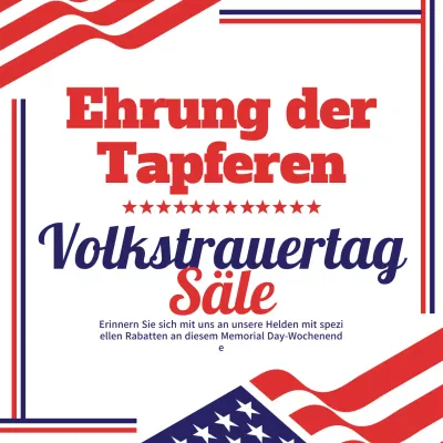 Förderung des rot-blauen US-Memorial-Day-Verkaufs