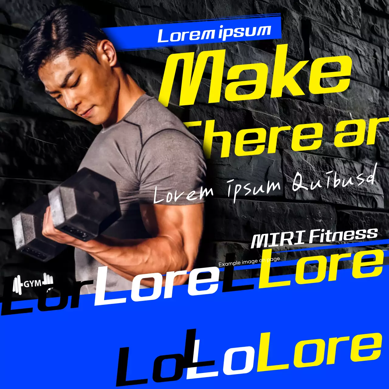 Bài đăng trên mạng xã hội quảng cáo thể hình hiện đại màu xanh