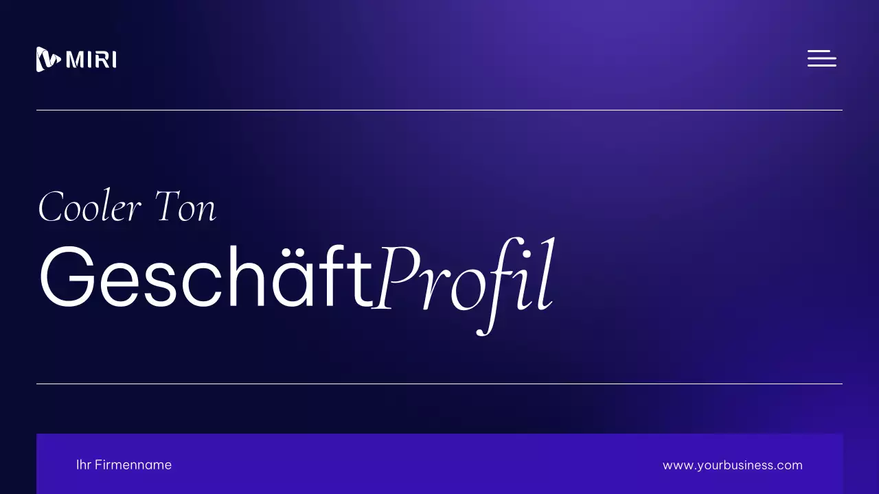 Modernes, professionelles Business-Profilmaterial in Lila und Weiß