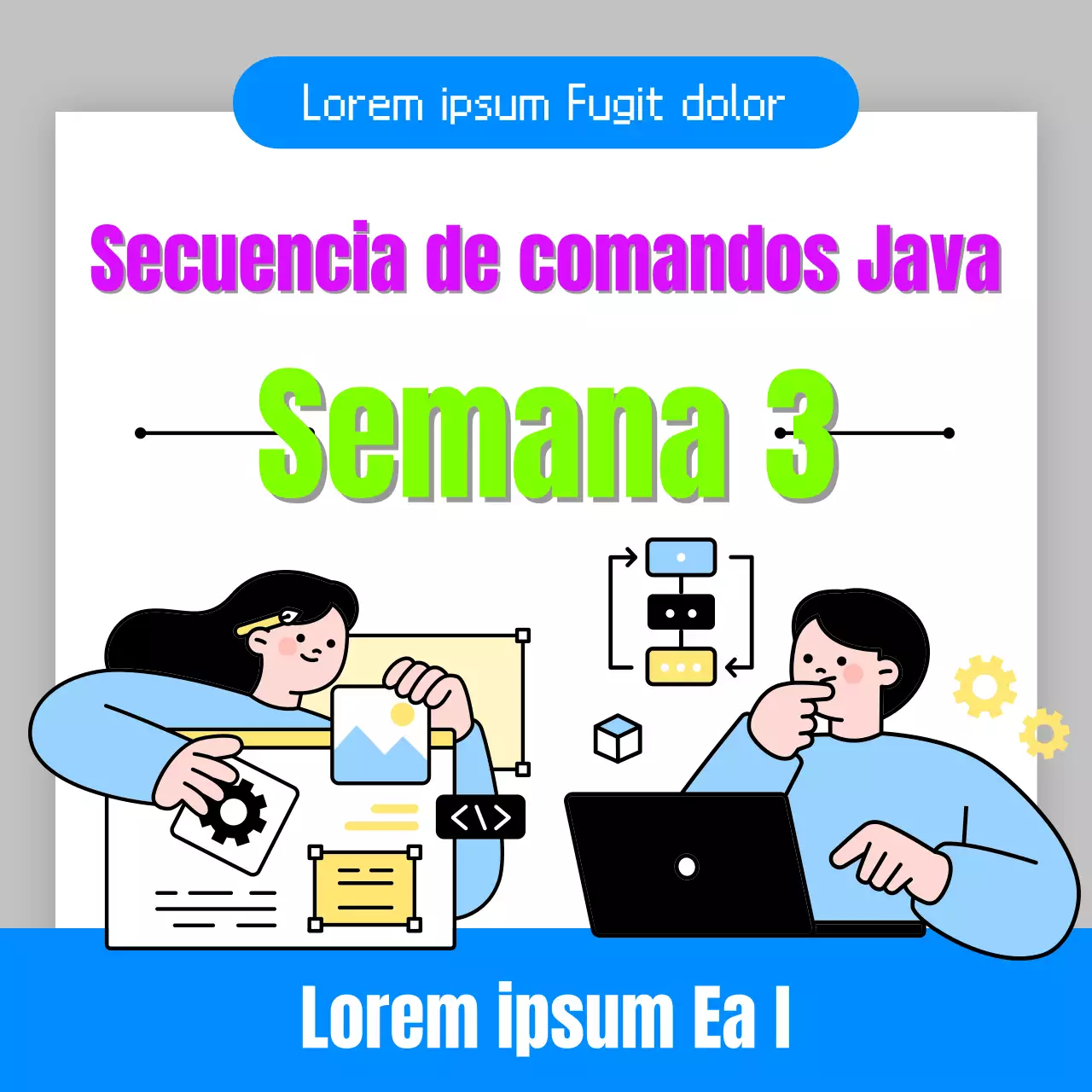 Sencilla plantilla en miniatura azul y amarilla para un boletín de noticias