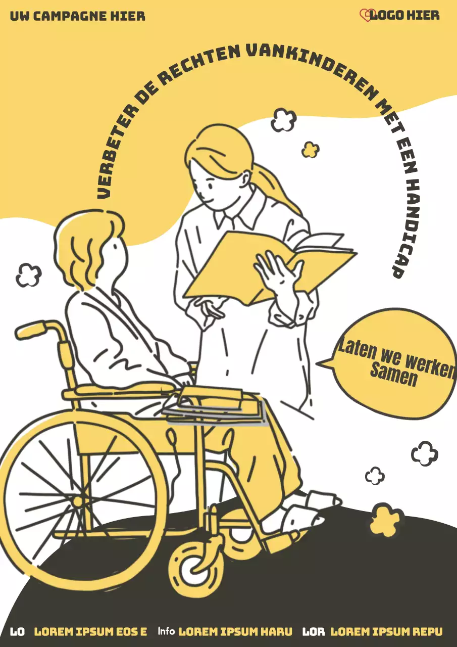 De gele en zwarte conferentie voor ouders van kinderen met een handicap promoten