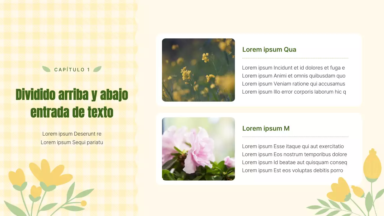 Planificador amarillo y bonito fondo floral