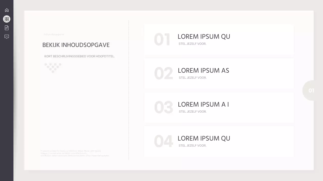 Presentatie met een eenvoudig basisachtergrondontwerp in marineblauw en ivoorkleur