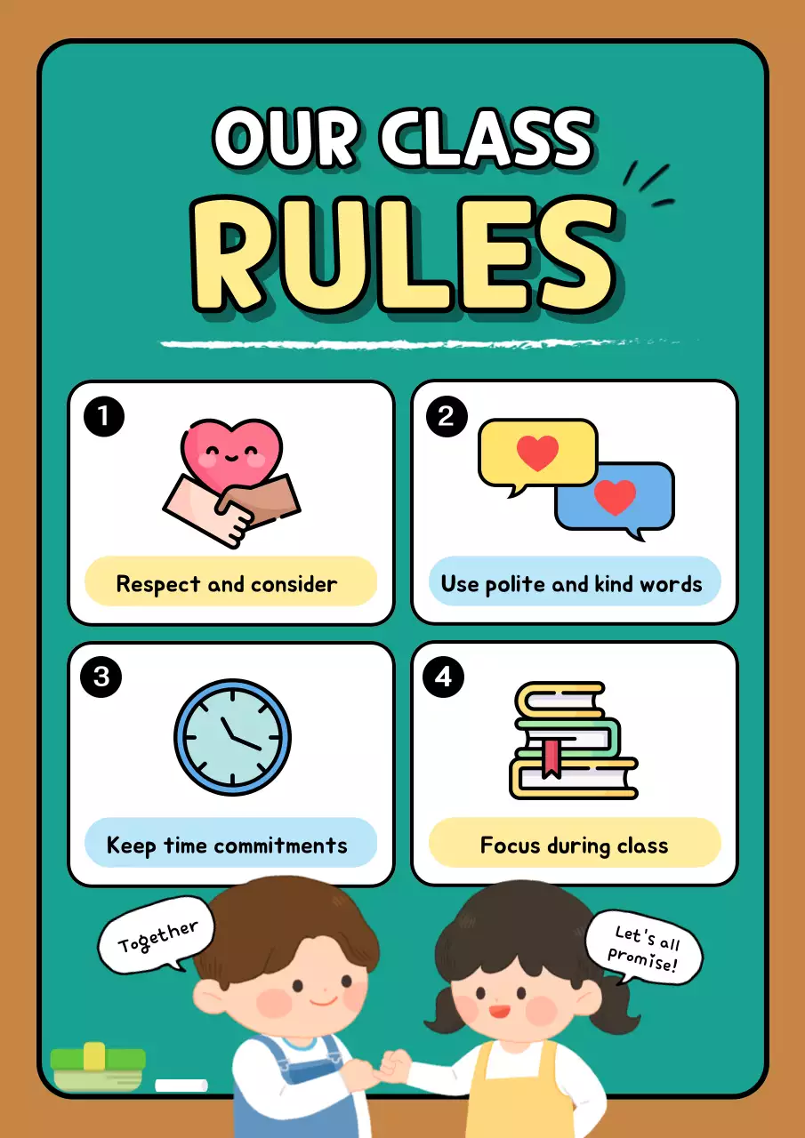 Green Simple Class Guideline Poster