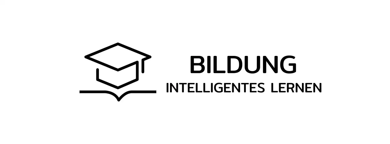 Intelligentes Lernen mit Bachelor-Mütze und Buchillustrationslogo