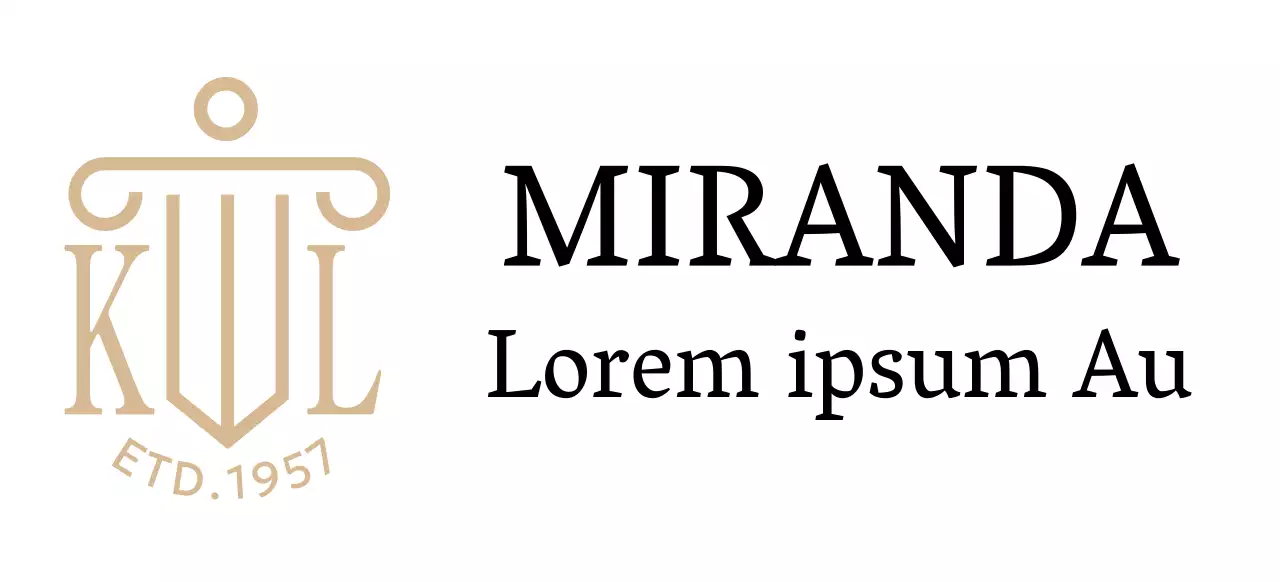Um escritório de advogados com um toque de classe com um logótipo ilustrado a dourado