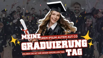 Eine trendige Geschichte zum Schulabschluss in Rot und Gelb