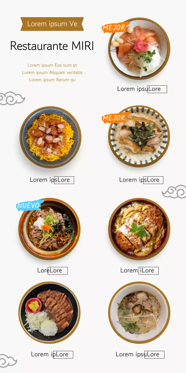 Guía de menús de restaurantes limpios y de inspiración oriental