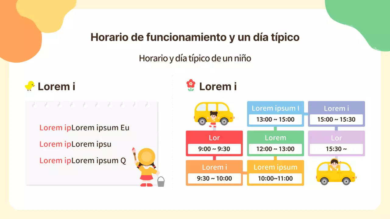 Presentación de orientación para la guardería amarilla