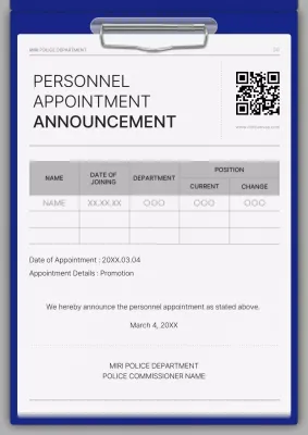 Blue Simple Appointment Announcement Poster