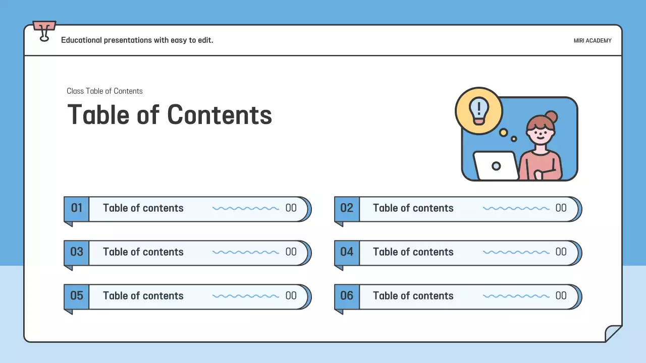 블루 심플 교육 가이드 프레젠테이션