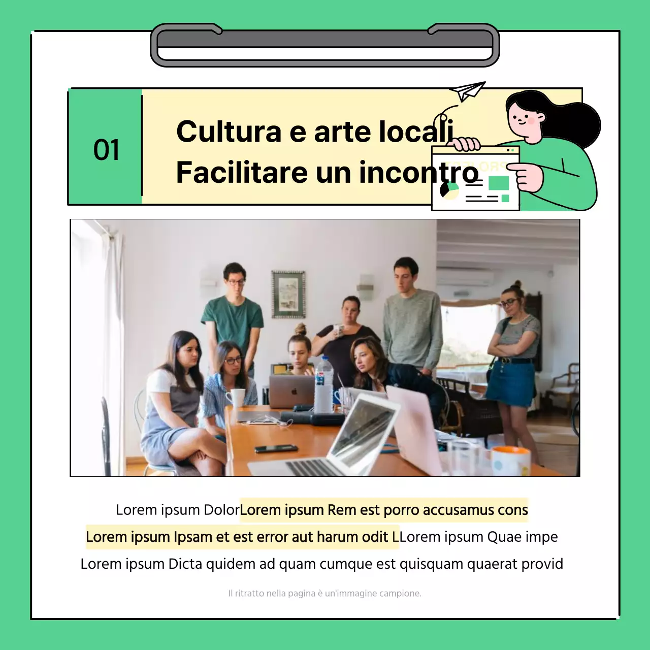 Un semplice rapporto sui risultati della riunione regionale in verde e giallo