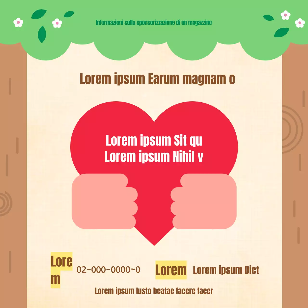 Newsletter minimalista per il settore pubblico in chartreuse e marrone